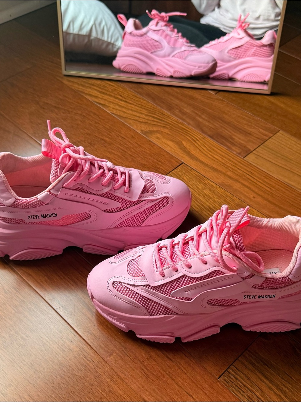 Steve Madden Possessions Chunky Sneakers - Bubblegum Pink - Picture 5 of 9